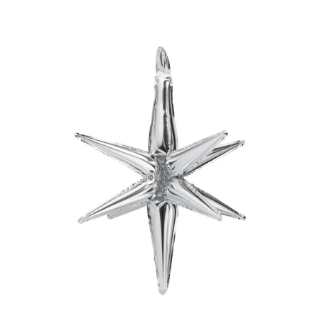 Globo Aluminio 3D Estrella 105Cm Plata