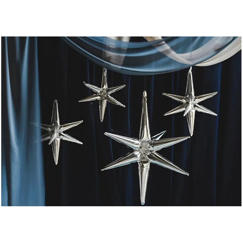Globo Aluminio 3D Estrella 105Cm Plata