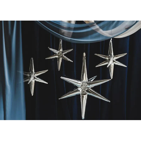 Globo Aluminio 3D Estrella 105Cm Plata