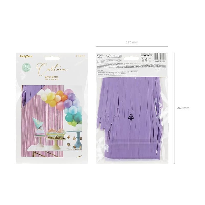 Cortina Fiesta Violeta Claro 100X200Cm