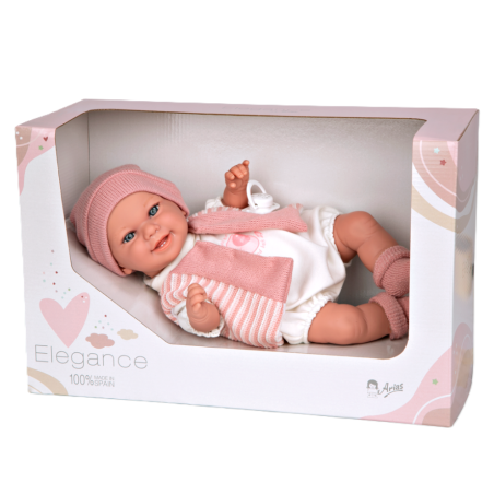 Muñecas Arias Elegance Babyto Rosa Mecanismo Risa 35 Cm