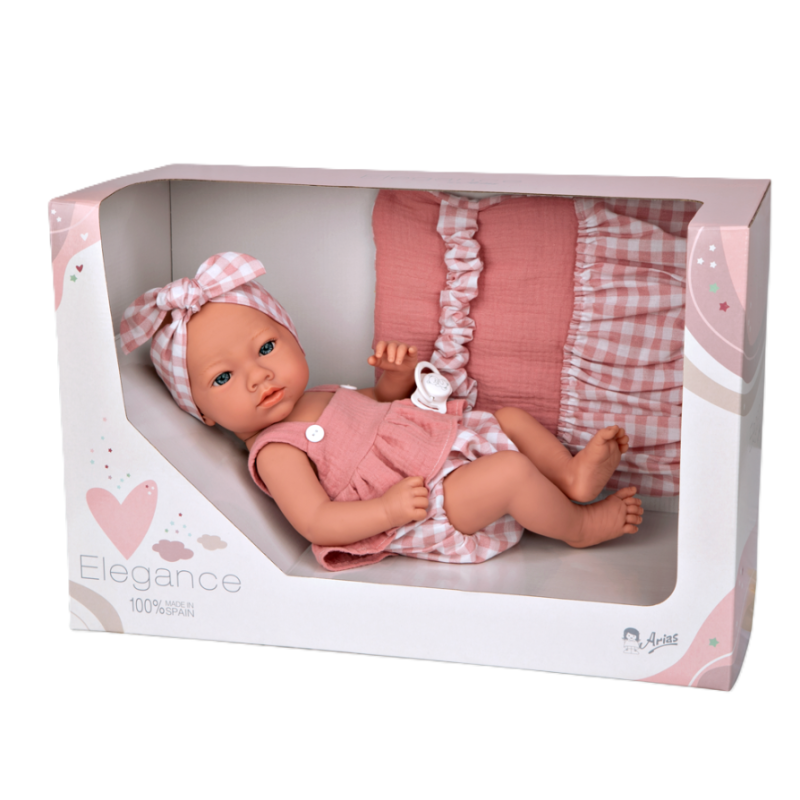 Muñecas Arias Elegance Aria Rosa Con Bolso 38 Cm