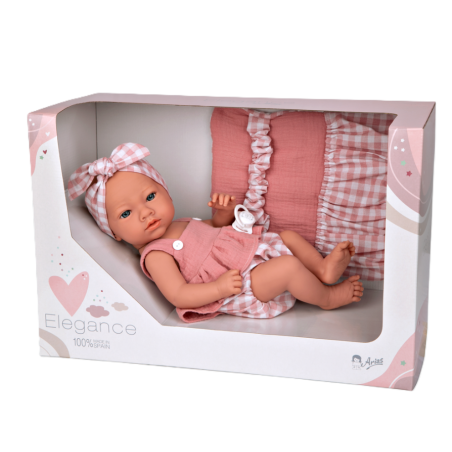 Muñecas Arias Elegance Aria Rosa Con Bolso 38 Cm