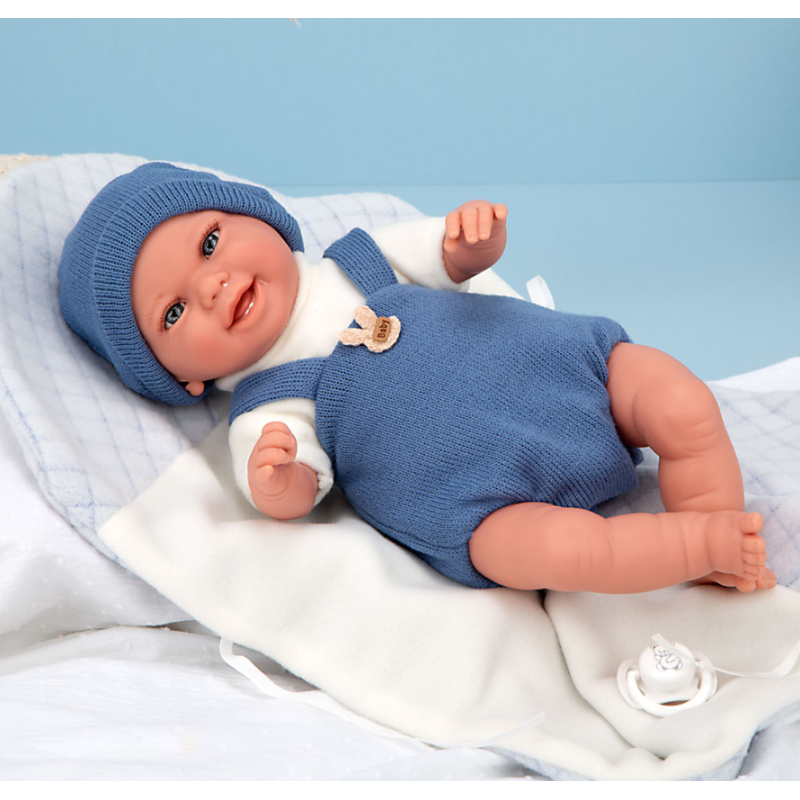 Muñecas Arias Elegance Babyto Azul Con Manta 35 Cm