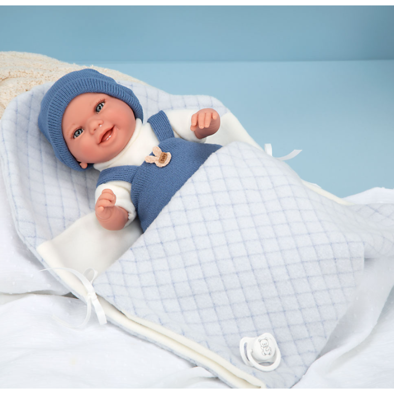 Muñecas Arias Elegance Babyto Azul Con Manta 35 Cm