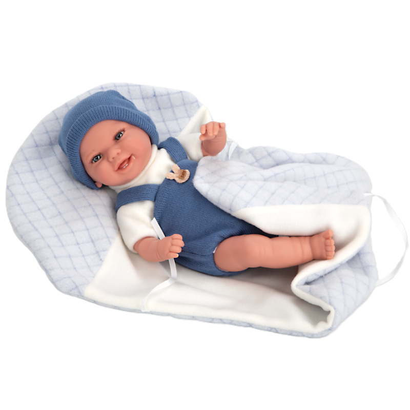 Muñecas Arias Elegance Babyto Azul Con Manta 35 Cm