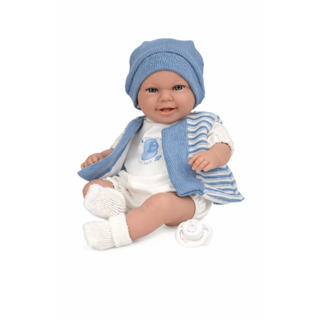 Muñecas Arias Elegance Babyto Azul Mecanismo Risa 35 Cm