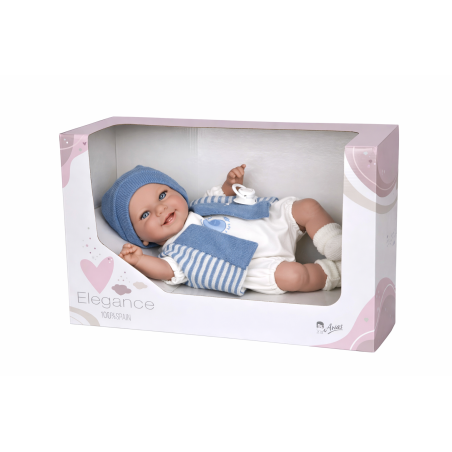 Muñecas Arias Elegance Babyto Azul Mecanismo Risa 35 Cm