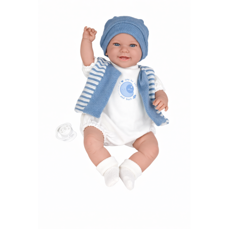 Muñecas Arias Elegance Babyto Azul Mecanismo Risa 35 Cm