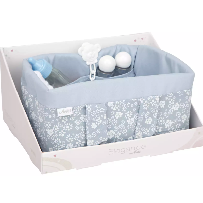 Muñecas Arias Canastilla Azul Con Accesorios De Muñecas Arias