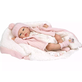Muñecas Arias Reborn Marta Rosa Con Manta 40 Cm