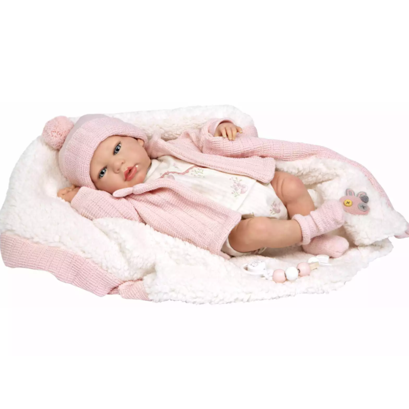 Muñecas Arias Reborn Marta Rosa Con Manta 40 Cm De Muñecas Arias