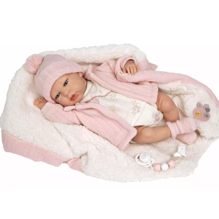 Muñecas Arias Reborn Marta Rosa Con Manta 40 Cm