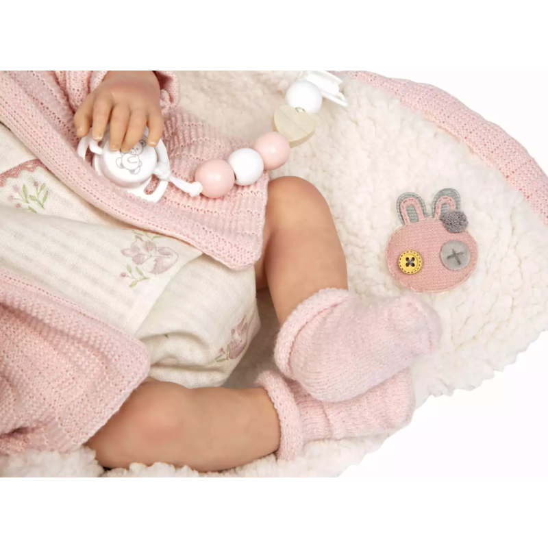 Muñecas Arias Reborn Marta Rosa Con Manta 40 Cm