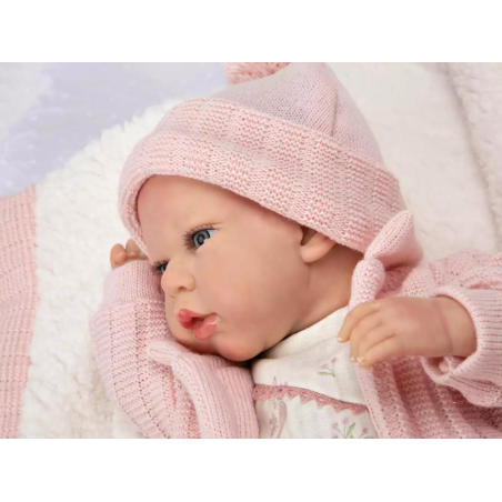 Muñecas Arias Reborn Marta Rosa Con Manta 40 Cm