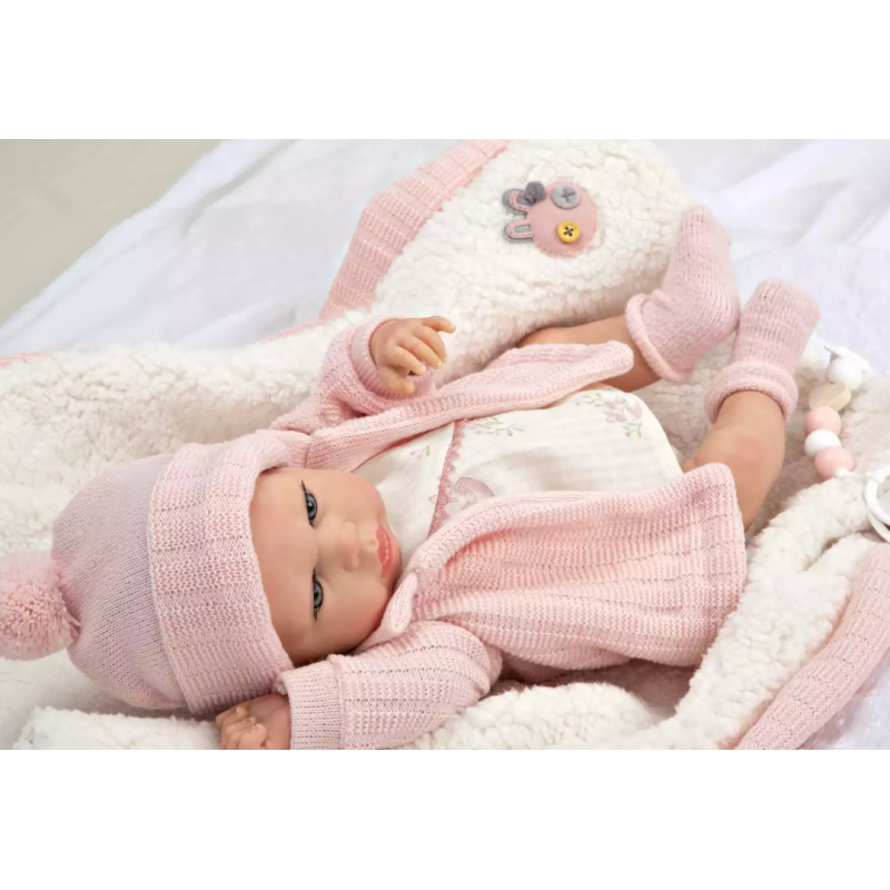 Muñecas Arias Reborn Marta Rosa Con Manta 40 Cm