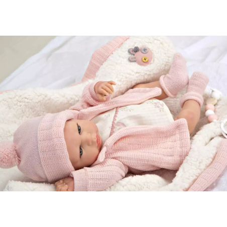 Muñecas Arias Reborn Marta Rosa Con Manta 40 Cm