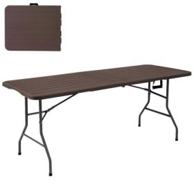 Mesa Doble Plegable Nogal 180x74CM