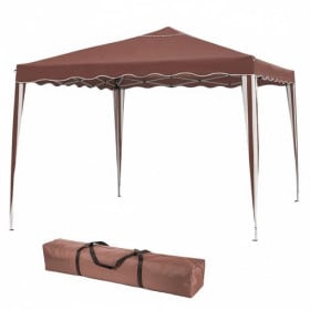 Gazebo Plegable Acero Marrón 3X3X3M