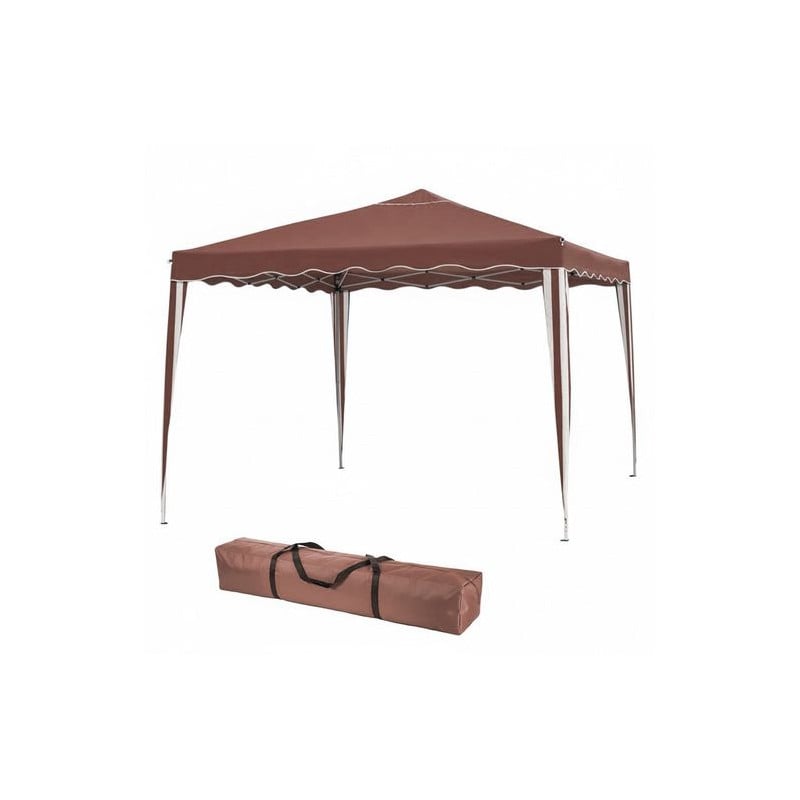 Gazebo Plegable Acero Marrón 3X3X3M