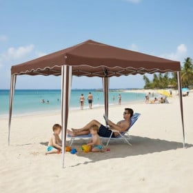 Gazebo Plegable Acero Marrón 3X3X3M 2