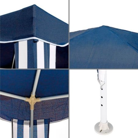 Gazebo Desmontable Acero Azul 3X3X2.45CM