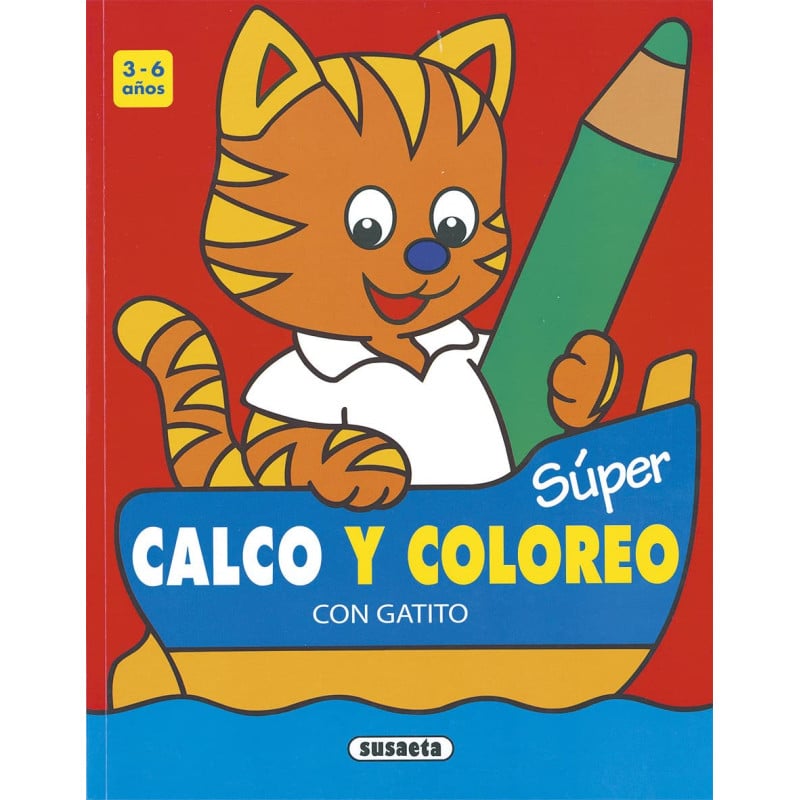 Súper Calco Y Coloreo Con Gatito