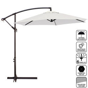Parasol Excéntrico Acero/Poliéster Beige 300CM