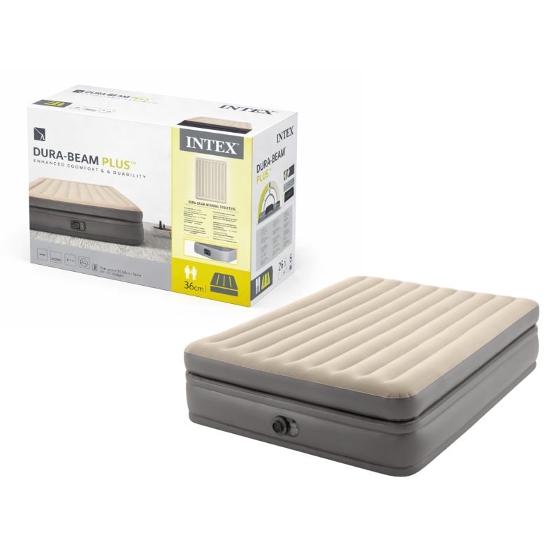 Colchón Hinchable Queen Prime Comfort Elevated 203 Cm De Intex