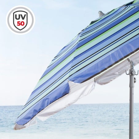 Sombrilla Playa Con Mesa Y Pared Lateral