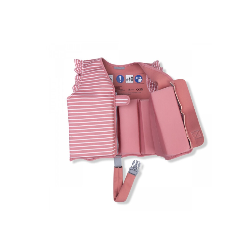 Chaleco Flotación Rosa y Blanco Flor 1/2 Años