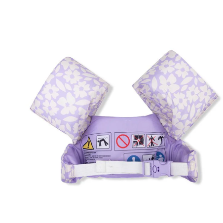 Chaleco Con Manguitos Lila Flores 2/6 Años