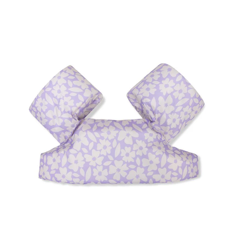 Chaleco Con Manguitos Lila Flores 2/6 Años