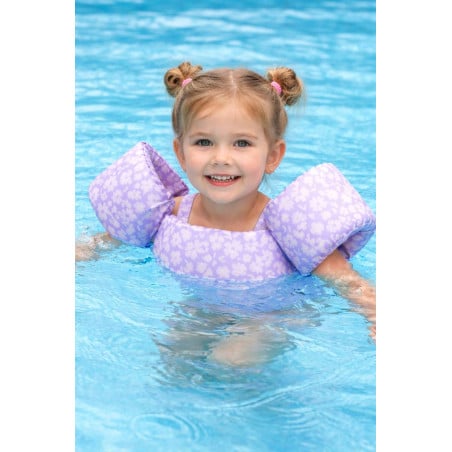 Chaleco Con Manguitos Lila Flores 2/6 Años