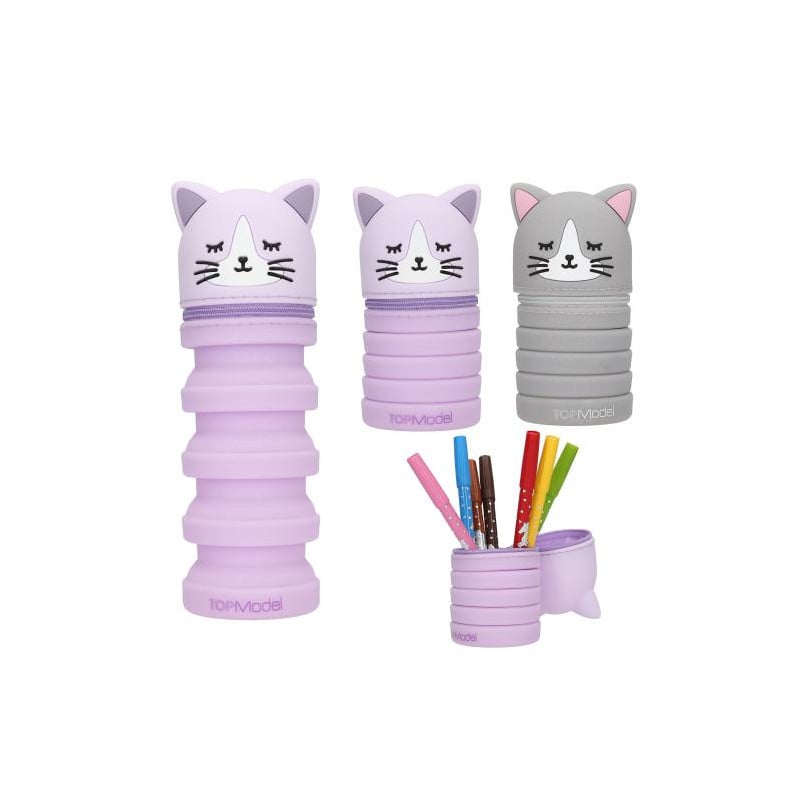 TOPModel Estuche De Silicona Para Lápices Gato Surtido