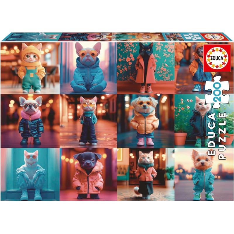 Puzzle Animales De Moda 200 Pzs De Educa Borras