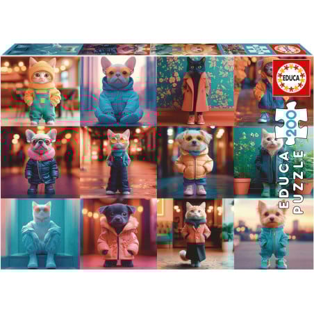 Puzzle Animales De Moda 200 Pzs De Educa Borras
