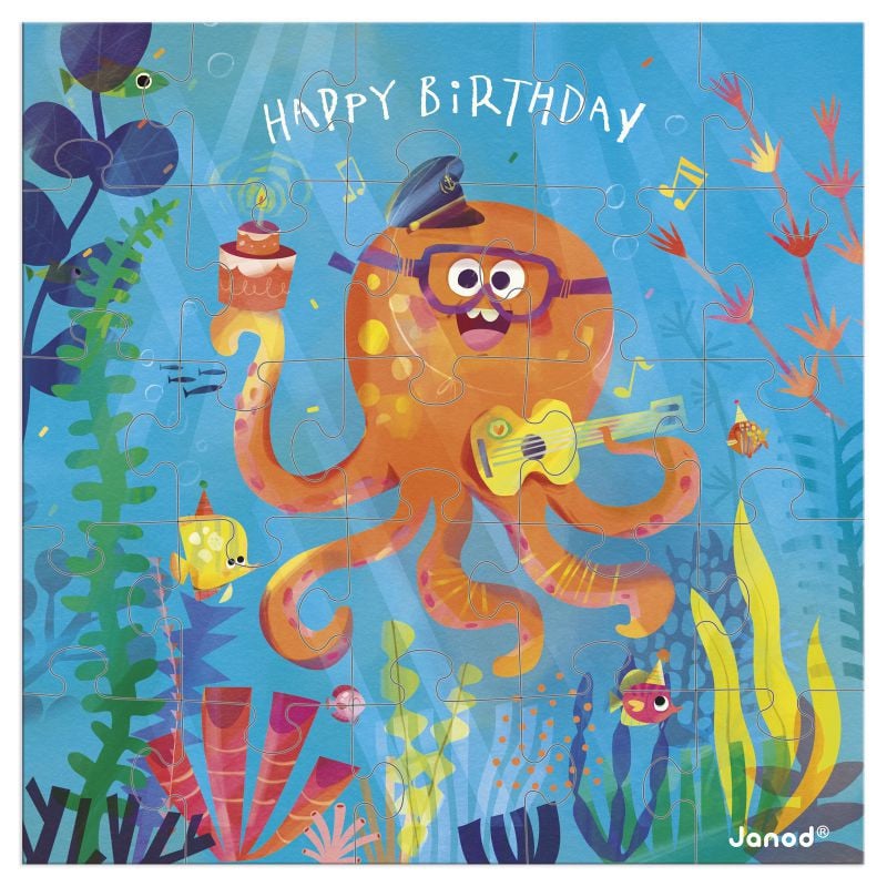 Tarjeta Puzle Cumpleaños Pulpo