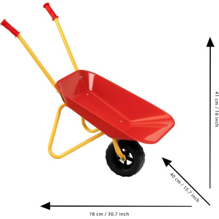 Carretilla De Metal Roja