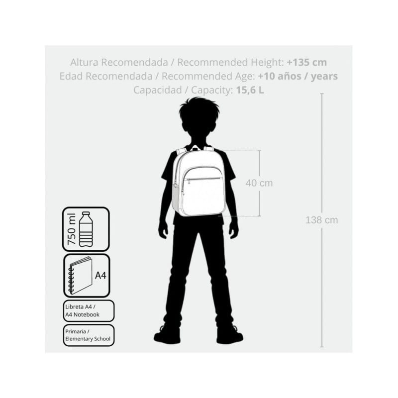 Mochila Offside Negra 40 Cm