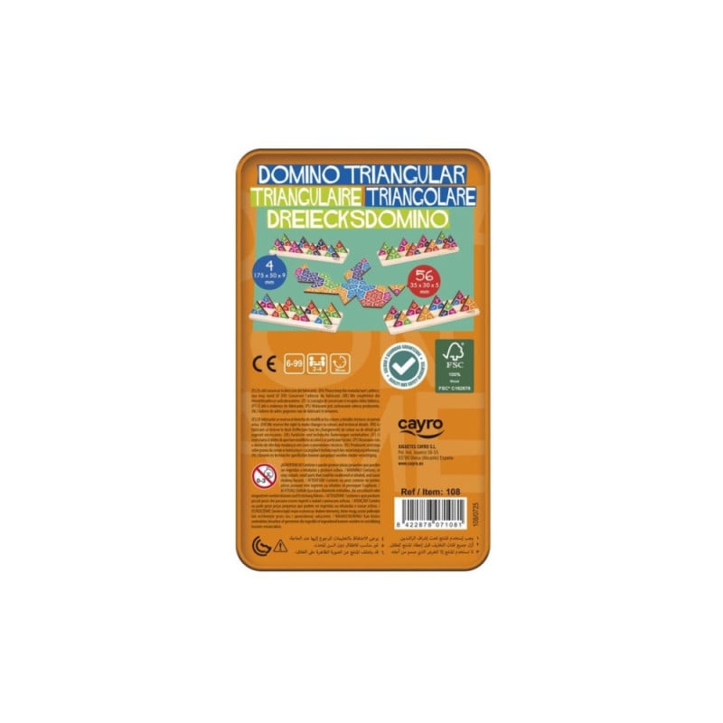 Domino Triangular Travel Metal Box