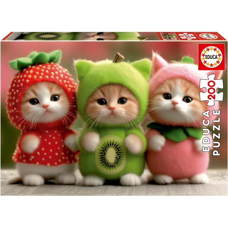 Puzzle Gatitos Frutales 200 Pzs De Educa Borras