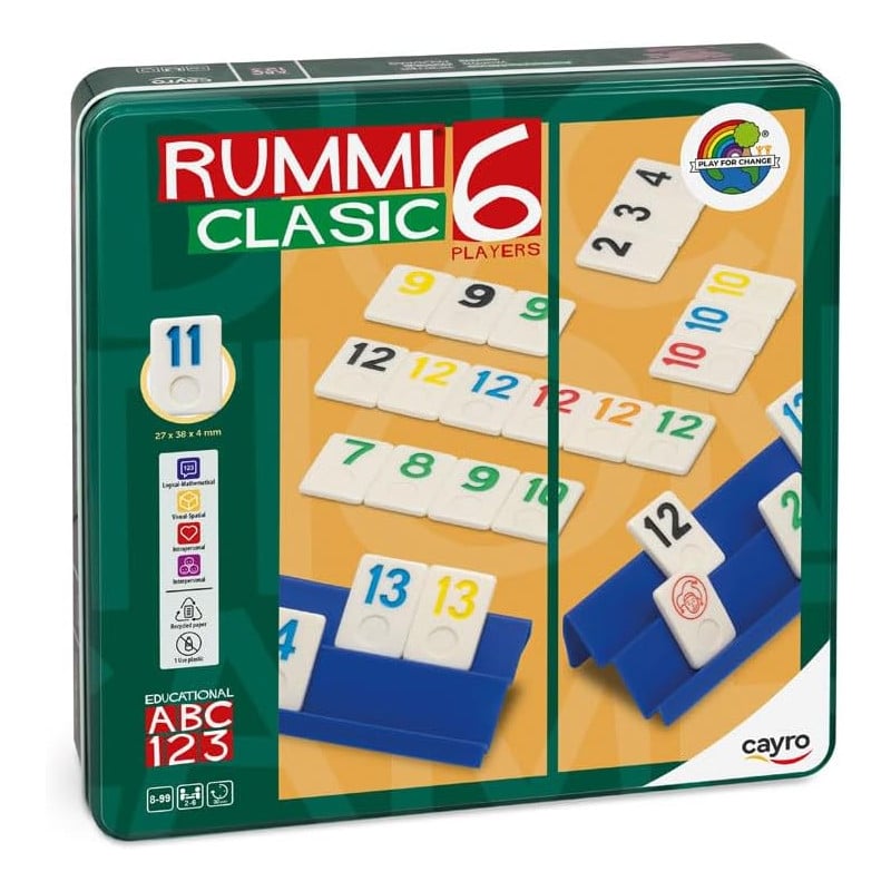 Rummi Clásico 6 Jugadores Caja Lata