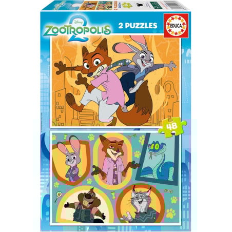 Puzzle Zootrópolis 2 2x48 Pzs De Educa Borras