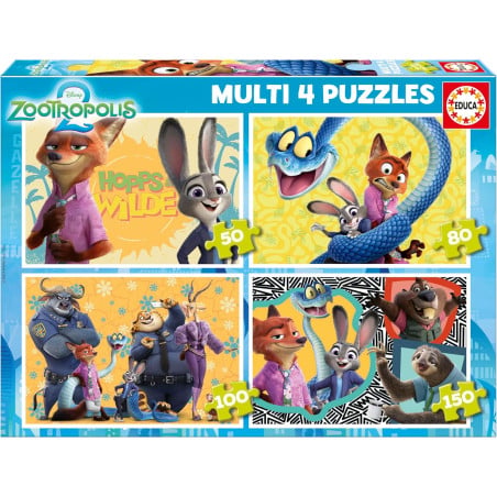 Puzzle Múltiple Zootrópolis 2 50/80/100/150 Pzs De Educa Borras