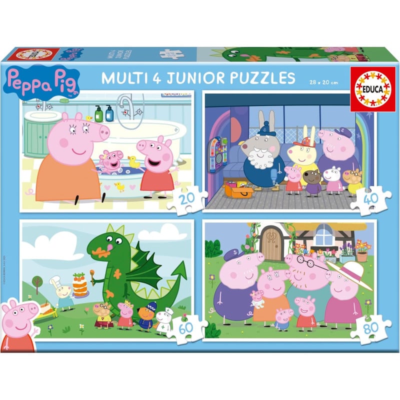 Puzzle Múltiple Peppa Pig 20/40/60/80 Pzs De Educa Borras