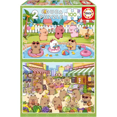 Puzzle Capyfun 2x100 Pzs De Educa Borras