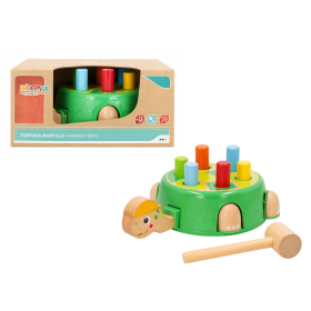 Woomax Tortuga De Madera Con Martillo  De Colorbaby
