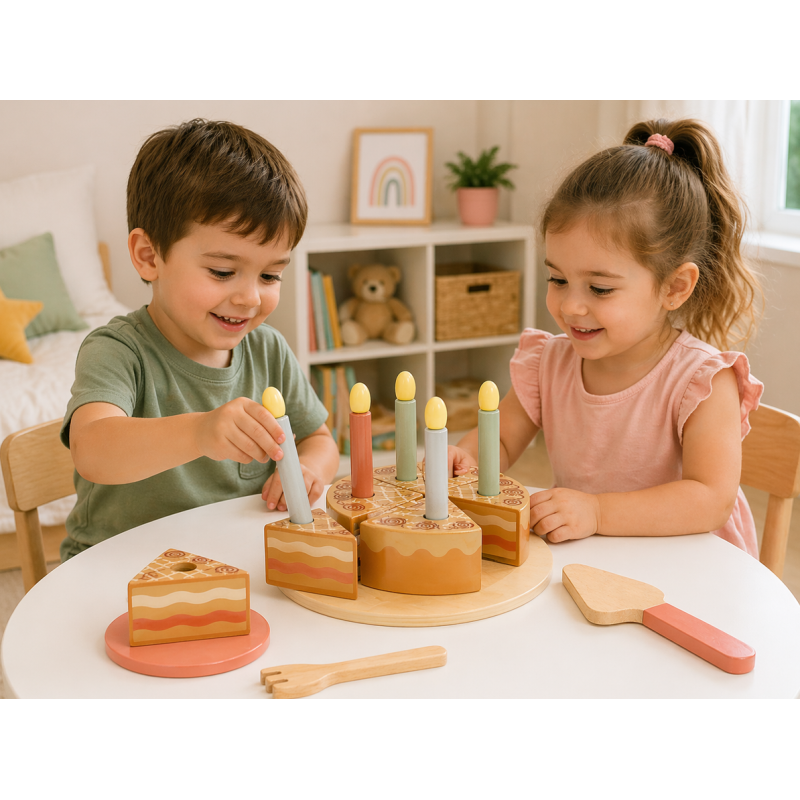Woomax Set De Madera Tarta Cumpleaños