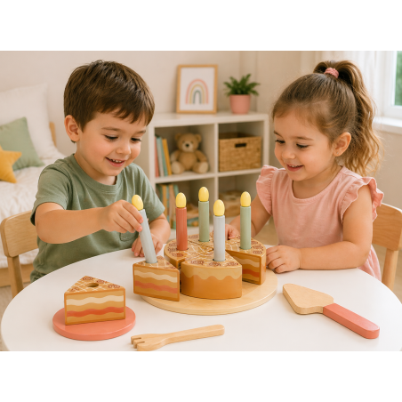 Woomax Set De Madera Tarta Cumpleaños